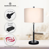 NNEDPE Metal Table Lamp with Linen Drum Shade