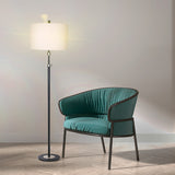 NNEDPE Metal Floor Lamp with Cream Drum Shade
