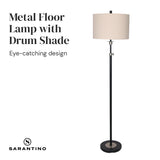 NNEDPE Metal Floor Lamp with Cream Drum Shade