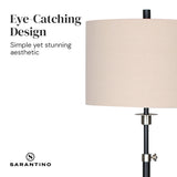 NNEDPE Metal Floor Lamp with Cream Drum Shade