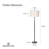 NNEDPE Metal Floor Lamp with Cream Drum Shade