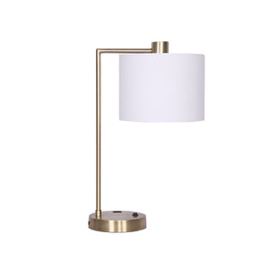 NNEDPE Task Lamp with USB Charging Port Antique Metal Brass Finish