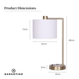 NNEDPE Task Lamp with USB Charging Port Antique Metal Brass Finish