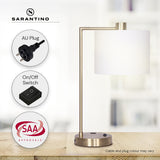 NNEDPE Task Lamp with USB Charging Port Antique Metal Brass Finish