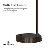 NNEDPE Metal Task Lamp with USB Port - Bronze