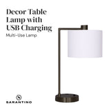 NNEDPE Metal Task Lamp with USB Port - Bronze