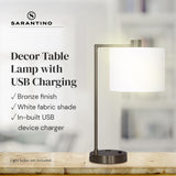 NNEDPE Metal Task Lamp with USB Port - Bronze
