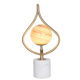 NNEDPE Sculptural Orange Glass Table Lamp with White Marble Base
