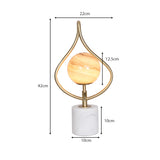 NNEDPE Sculptural Orange Glass Table Lamp with White Marble Base