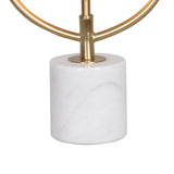 NNEDPE Sculptural Orange Glass Table Lamp with White Marble Base