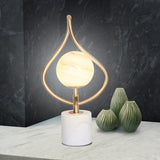 NNEDPE Sculptural Orange Glass Table Lamp with White Marble Base