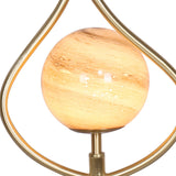 NNEDPE Sculptural Orange Glass Table Lamp with White Marble Base