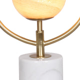 NNEDPE Sculptural Orange Glass Table Lamp with White Marble Base