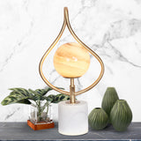 NNEDPE Sculptural Orange Glass Table Lamp with White Marble Base
