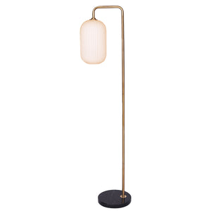 NNEDPE Metal Floor Lamp With Opal Glass Shade