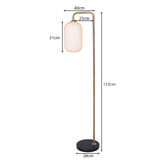 NNEDPE Metal Floor Lamp With Opal Glass Shade