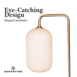 NNEDPE Metal Floor Lamp With Opal Glass Shade