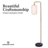 NNEDPE Metal Floor Lamp With Opal Glass Shade