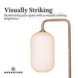 NNEDPE Metal Floor Lamp With Opal Glass Shade