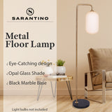 NNEDPE Metal Floor Lamp With Opal Glass Shade