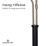 NNEDPE LED Metal Table Lamp with 2 Lights Brushed Gold Black Finish