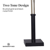 NNEDPE LED Metal Table Lamp with 2 Lights Brushed Gold Black Finish