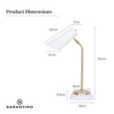NNEDPE White/Brass Table Lamp