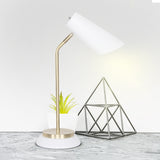 NNEDPE White/Brass Table Lamp