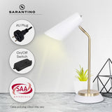 NNEDPE White/Brass Table Lamp