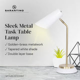 NNEDPE White/Brass Table Lamp