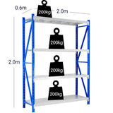 NNEDPE 2 Bay Garage Storage Steel Rack Long Span Shelving 2m-wide