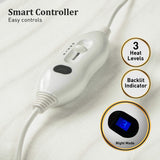 NNEDPE Heated Electric Blanket Queen Fitted Polyester - White