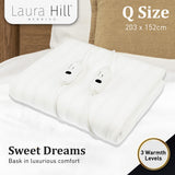 NNEDPE Heated Electric Blanket Queen Fitted Polyester - White