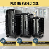 NNEDPE Suitcase 28in Hard Shell ABS+PC - Stygian Black