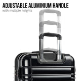 NNEDPE 3PC Luggage Set Hard Shell ABS+PC - Stygian Black