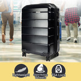 NNEDPE 20in Hard Shell Suitcase ABS+PC  Jet Black