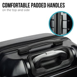 NNEDPE 20in Hard Shell Suitcase ABS+PC  Jet Black