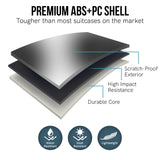 NNEDPE 20in Hard Shell Suitcase ABS+PC  Jet Black