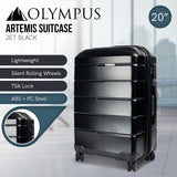 NNEDPE 20in Hard Shell Suitcase ABS+PC  Jet Black