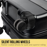 NNEDPE 24in Hard Shell Suitcase ABS+PC - Jet Black