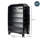 NNEDPE 24in Hard Shell Suitcase ABS+PC - Jet Black