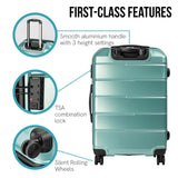 NNEDPE 24in Hard Shell Suitcase ABS+PC - Electric Teal
