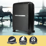 NNEDPE 24in Lightweight Hard Shell Suitcase - Obsidian Black