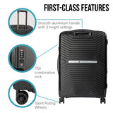 NNEDPE 24in Lightweight Hard Shell Suitcase - Obsidian Black