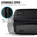 NNEDPE 24in Lightweight Hard Shell Suitcase - Obsidian Black