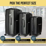 NNEDPE 24in Lightweight Hard Shell Suitcase - Obsidian Black