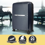 NNEDPE 24in Lightweight Hard Shell Suitcase - Aegean Blue