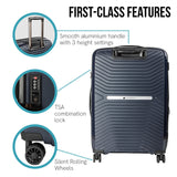 NNEDPE 24in Lightweight Hard Shell Suitcase - Aegean Blue