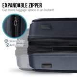 NNEDPE 24in Lightweight Hard Shell Suitcase - Aegean Blue