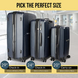 NNEDPE 24in Lightweight Hard Shell Suitcase - Aegean Blue